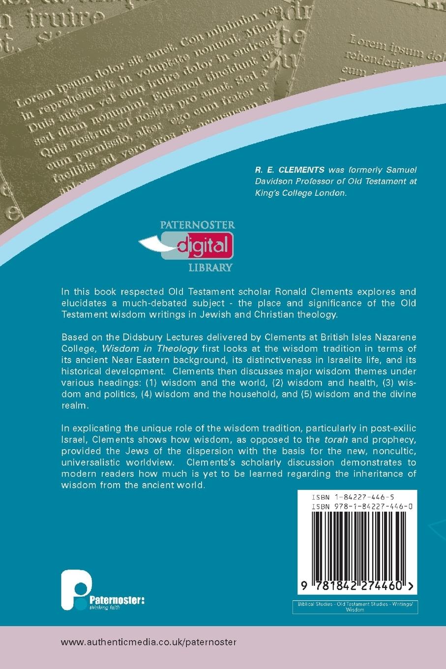 Rückseitencover Wisdom in Theology