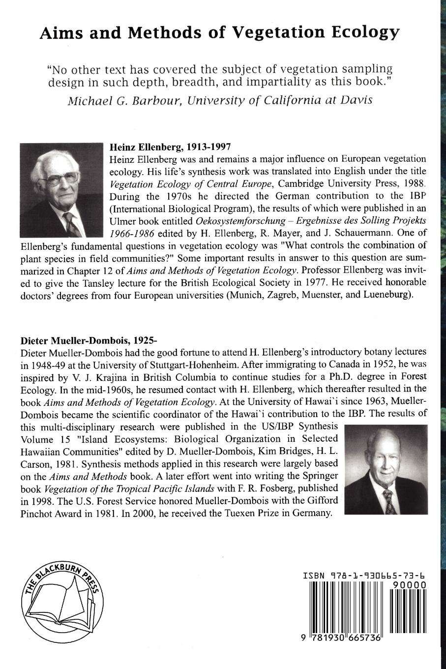 Rückseitencover Aims and Methods of Vegetation Ecology