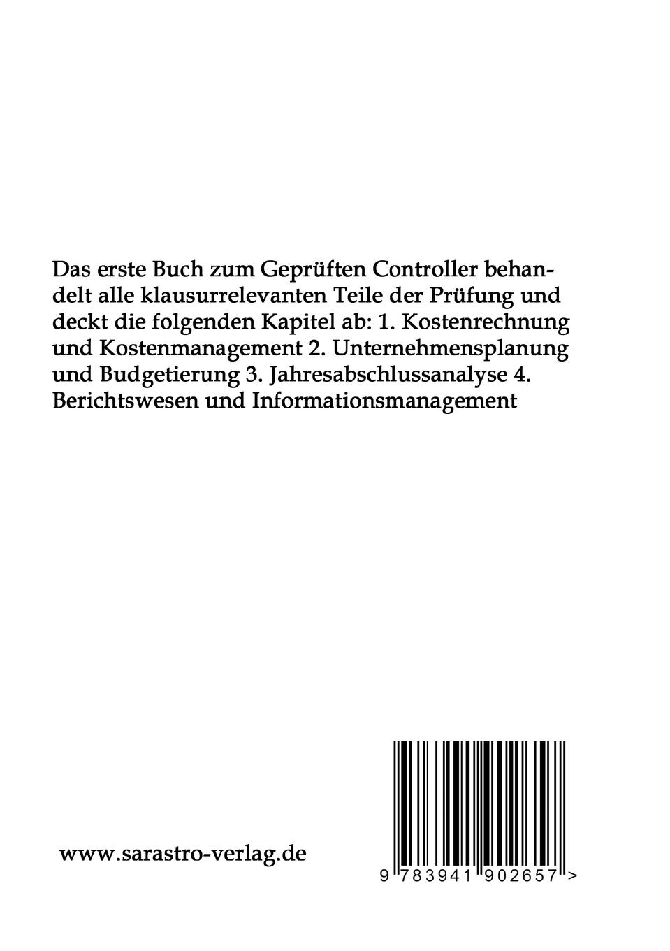 Rückseitencover Geprüfter Controller - Das prüfungsrelevante Wissen