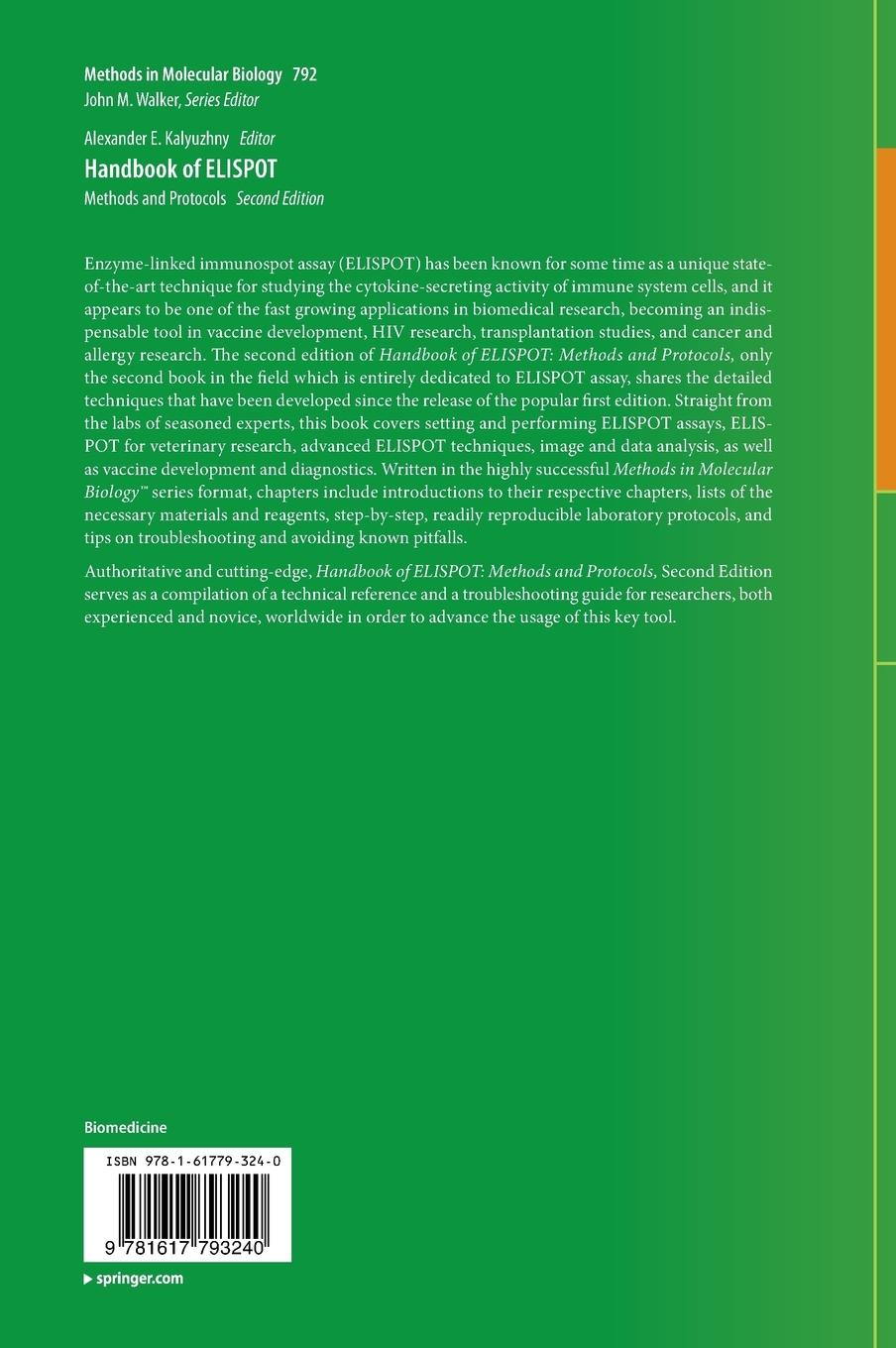 Rückseitencover Handbook of ELISPOT