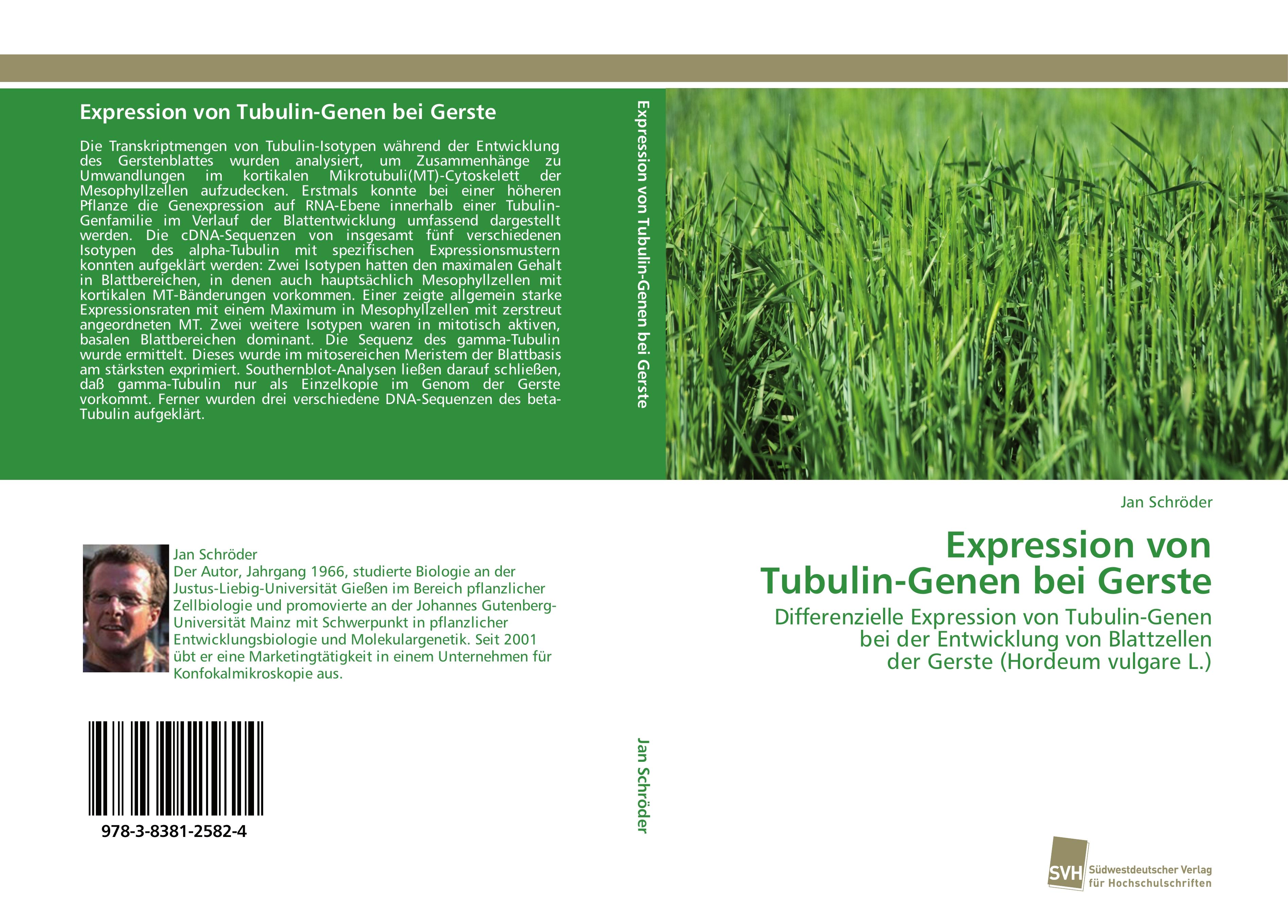 Vorderes Coverbild Expression von Tubulin-Genen bei Gerste