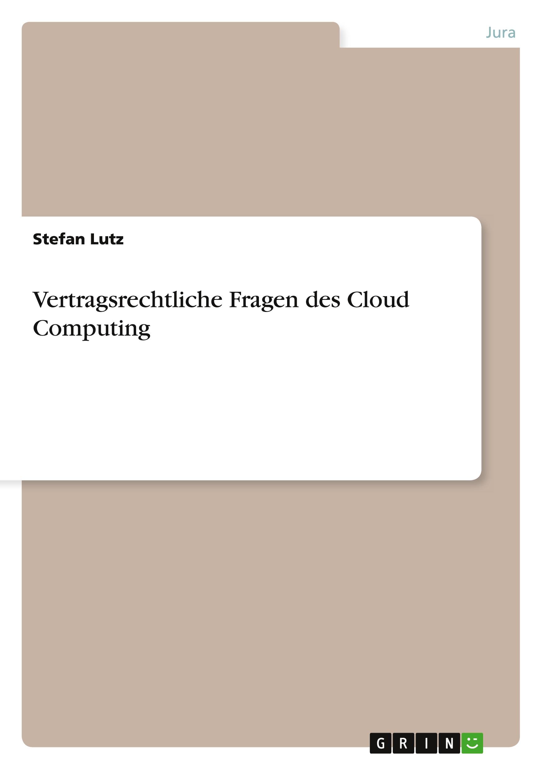 Vorderes Coverbild Vertragsrechtliche Fragen des  Cloud Computing