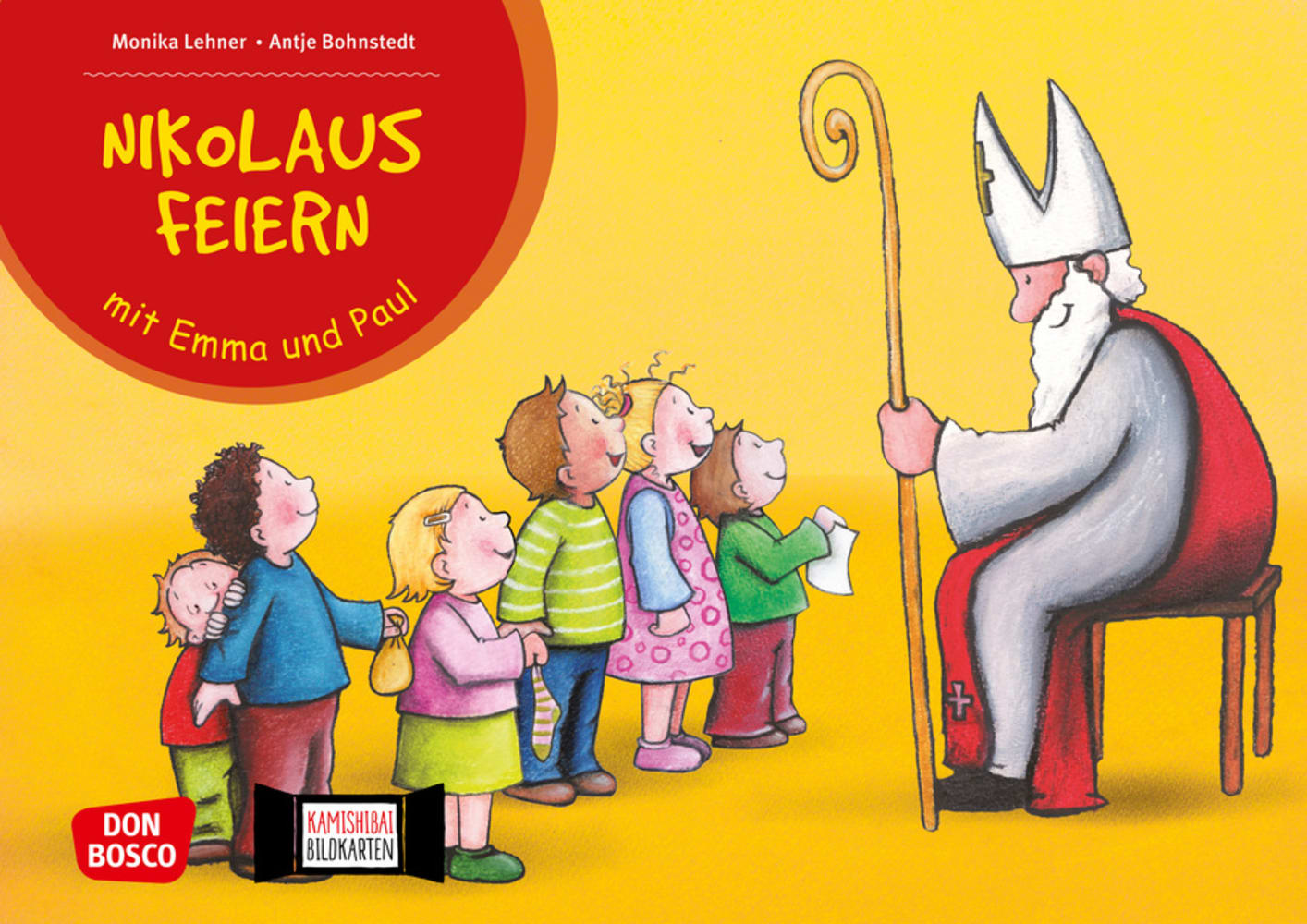 Vorderes Coverbild Nikolaus feiern mit Emma und Paul. Kamishibai Bildkartenset.