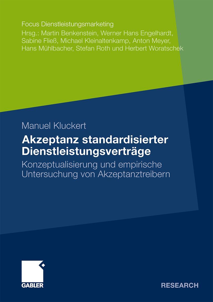 Vorderes Coverbild Akzeptanz standardisierter Dienstleistungsverträge