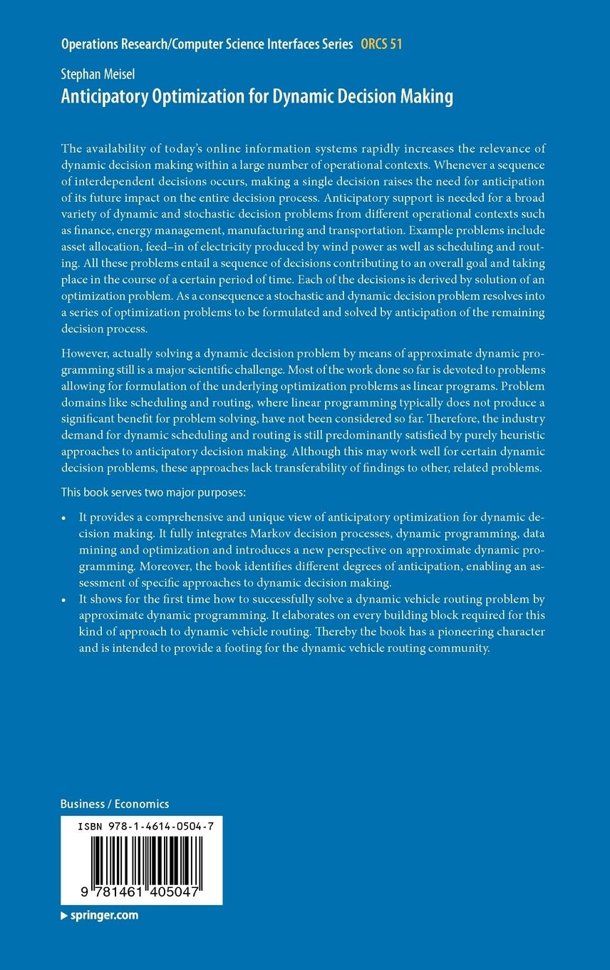 Rückseitencover Anticipatory Optimization for Dynamic Decision Making
