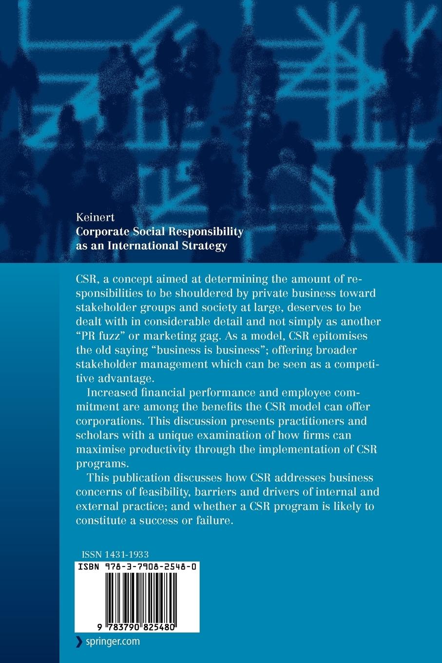 Rückseitencover Corporate Social Responsibility as an International Strategy