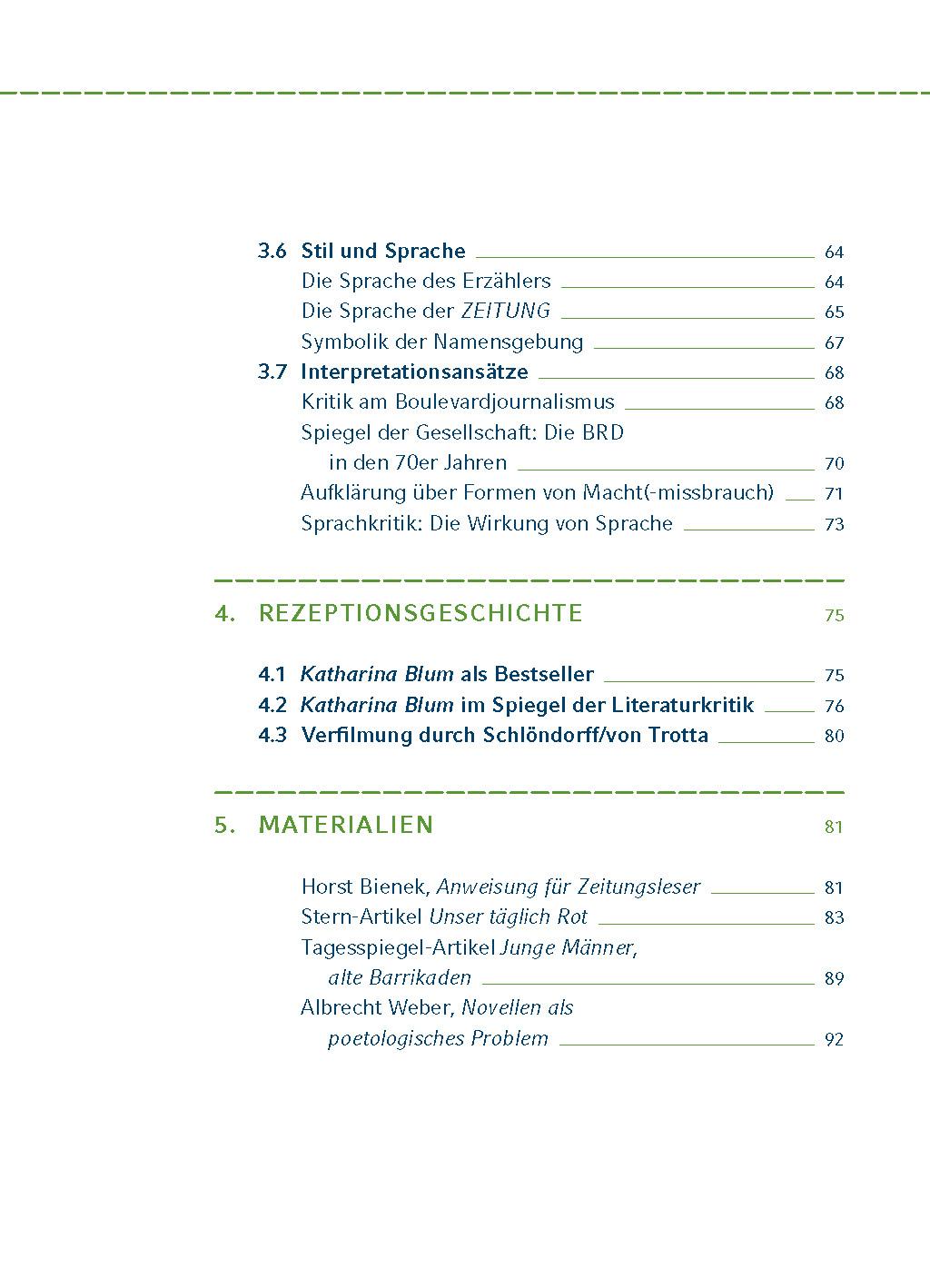 Beispielinhalt (Bild) Die verlorene Ehre der Katharina BlumTextanalyse und Interpretation zu Heinrich Böll