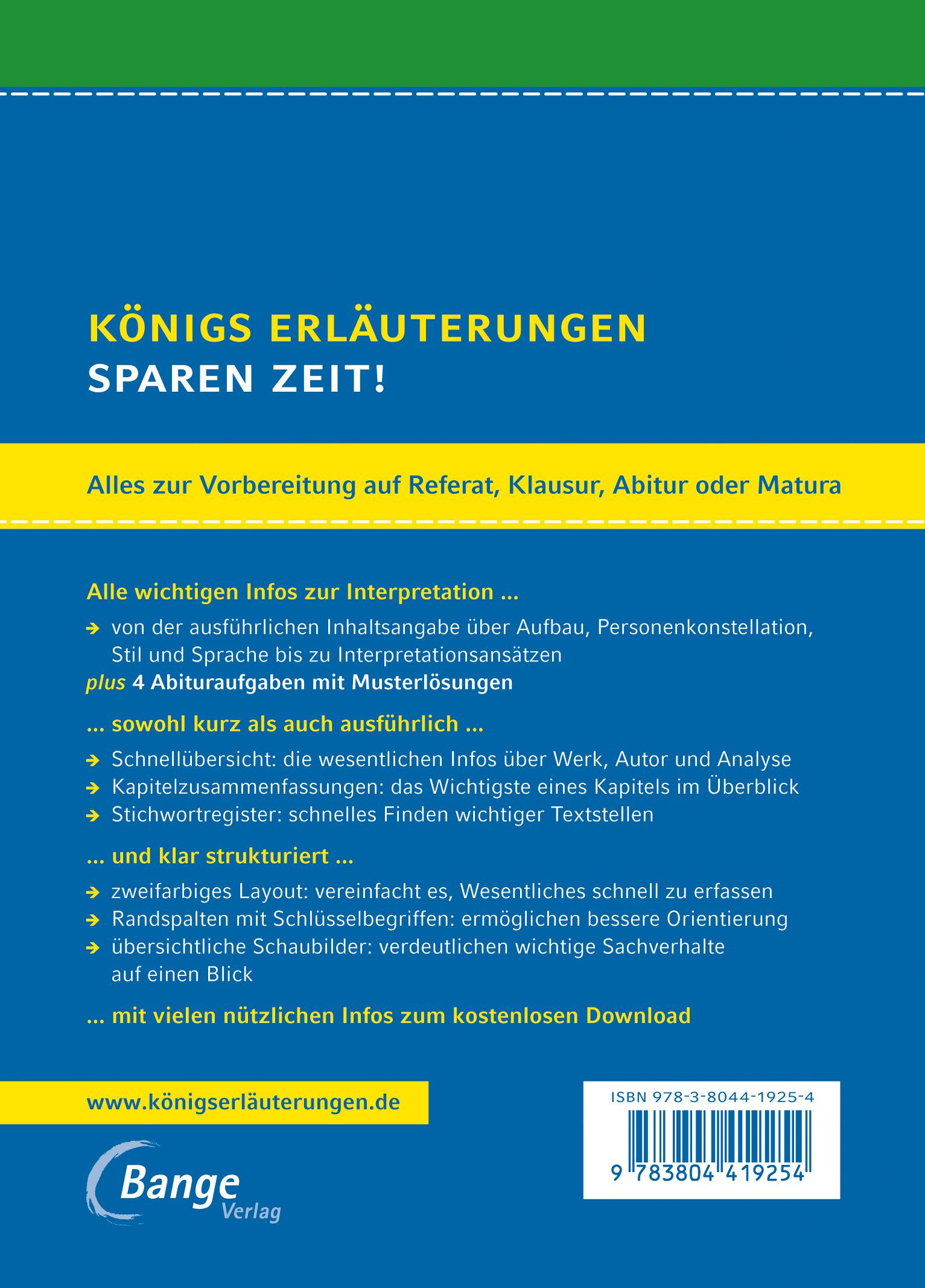 Rückseitencover Die verlorene Ehre der Katharina BlumTextanalyse und Interpretation zu Heinrich Böll