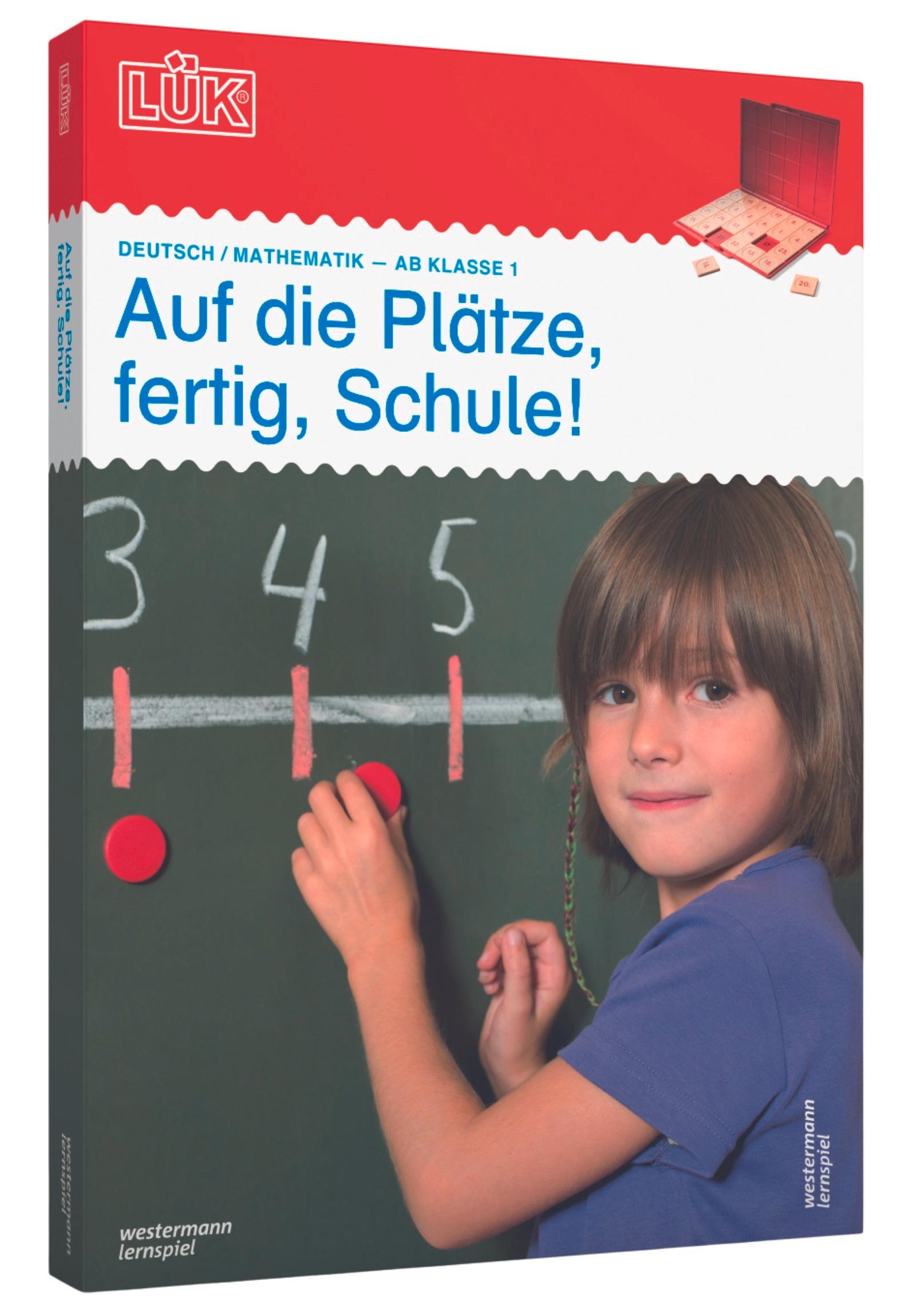 Vorderes Coverbild LÜK-Set Auf die Plätze, fertig, Schule!
