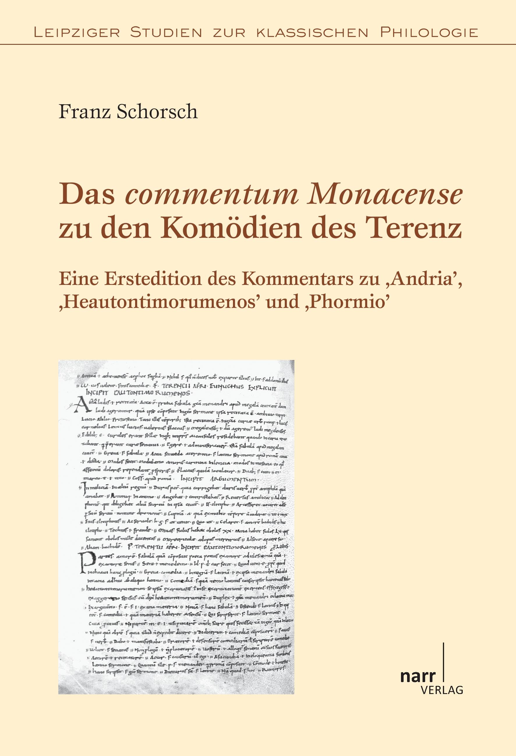 Vorderes Coverbild Das commentum Monacense zu den Komödien des Terenz
