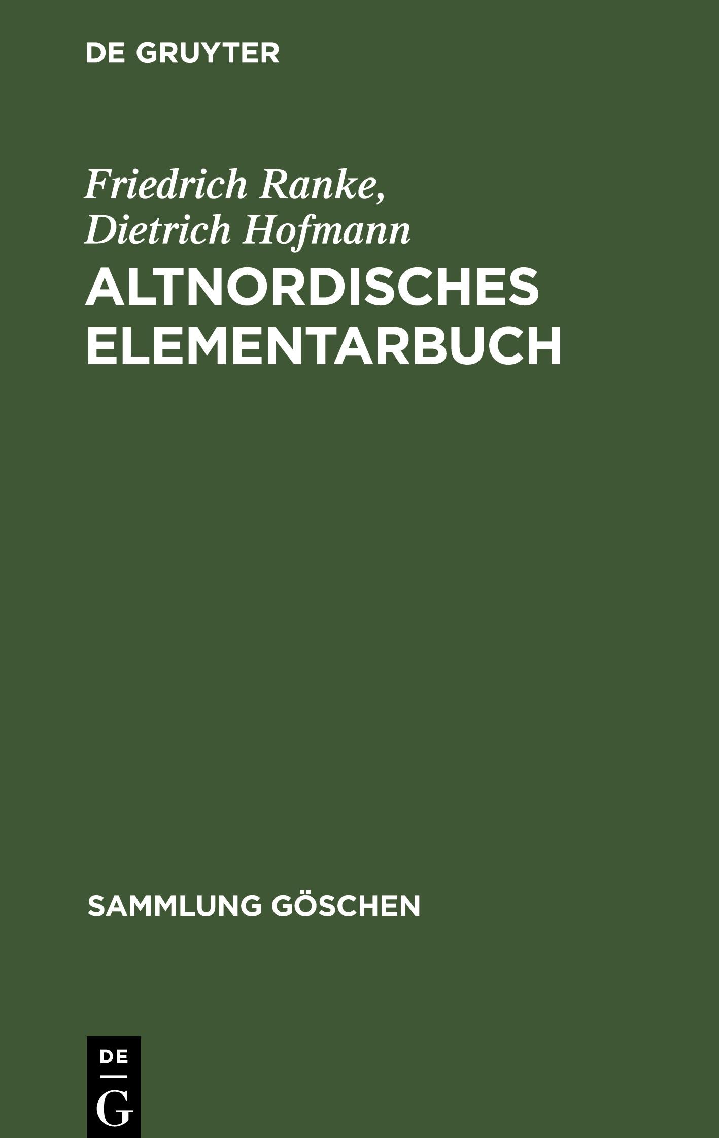 Vorderes Coverbild Altnordisches Elementarbuch