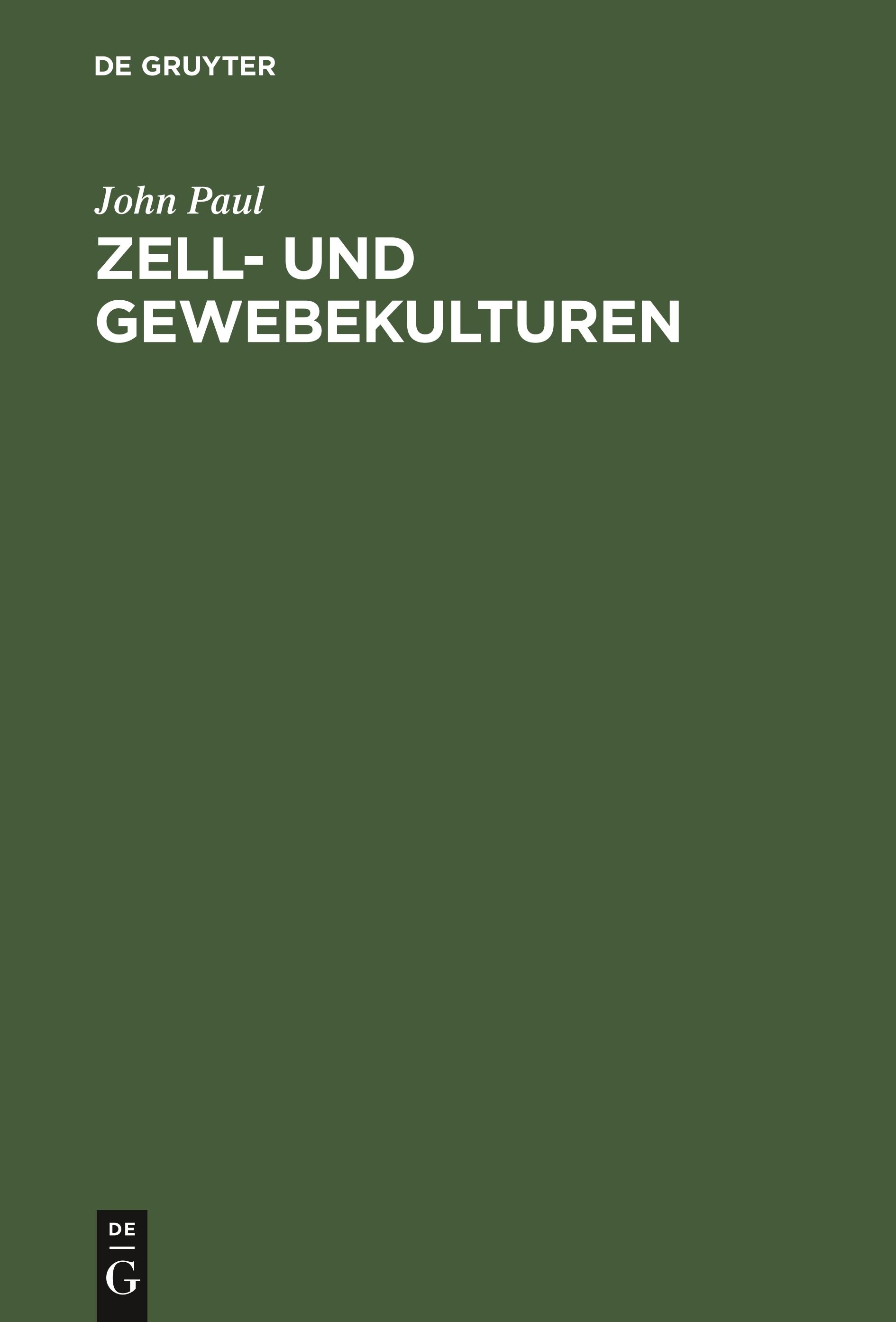 Vorderes Coverbild Zell- und Gewebekulturen