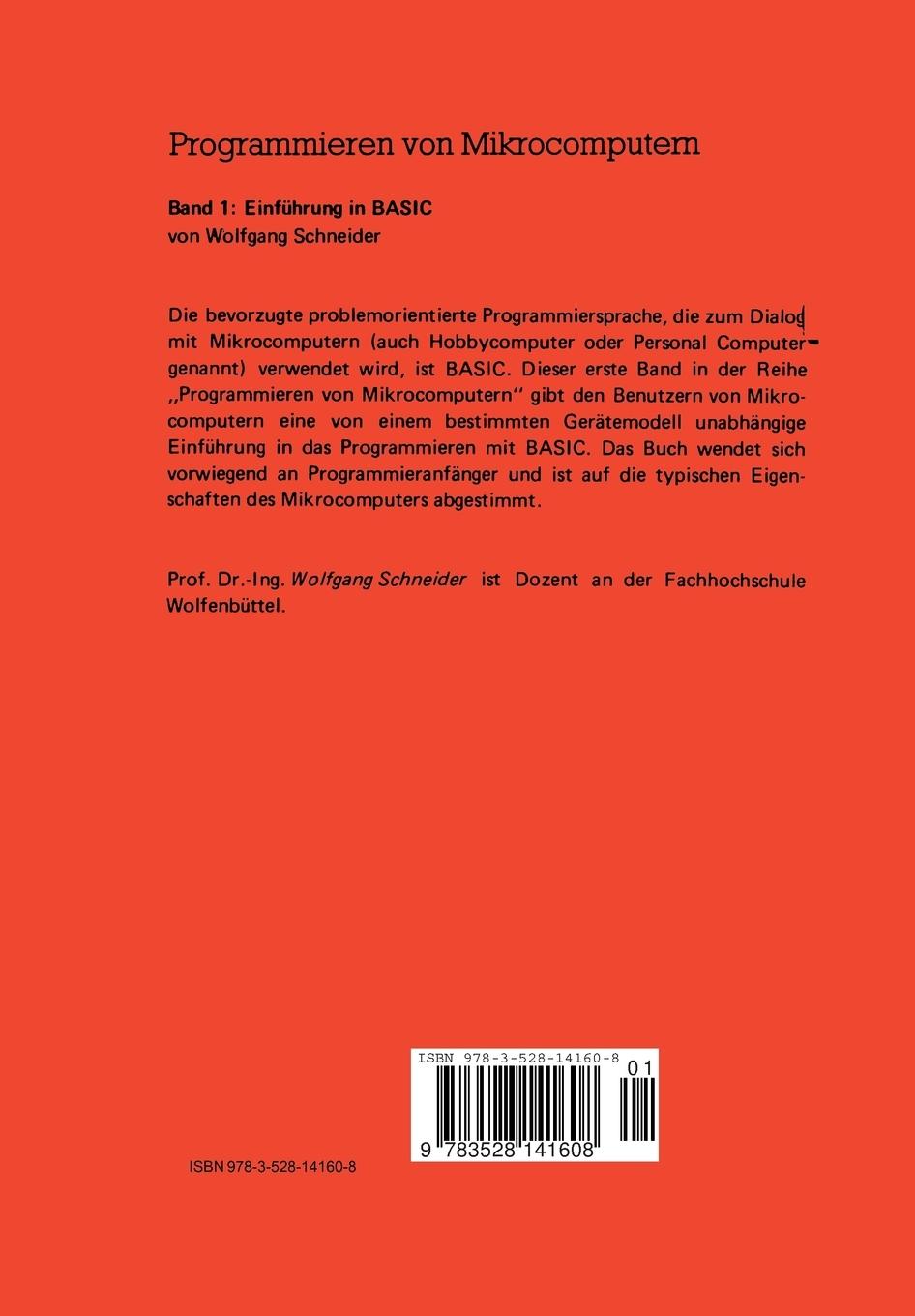 Rückseitencover Einführung in BASIC