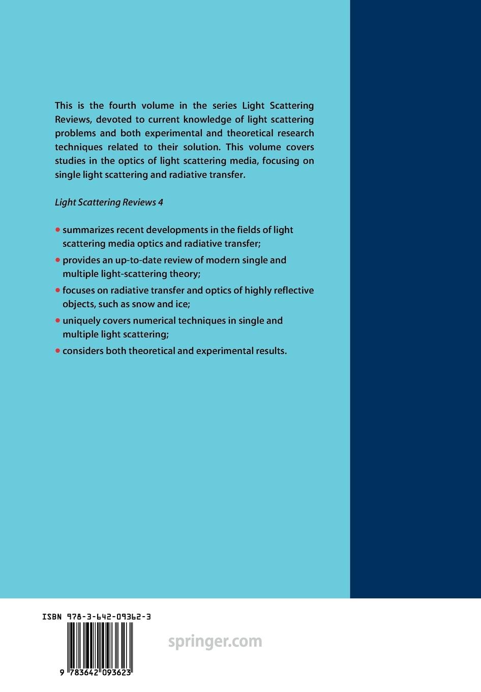 Rückseitencover Light Scattering Reviews 4