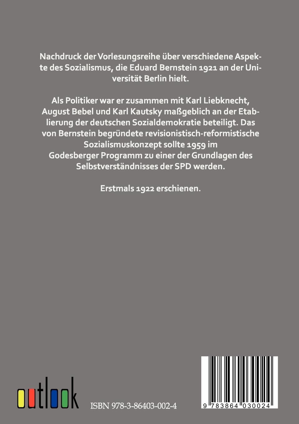 Rückseitencover Der Sozialismus einst und jetzt