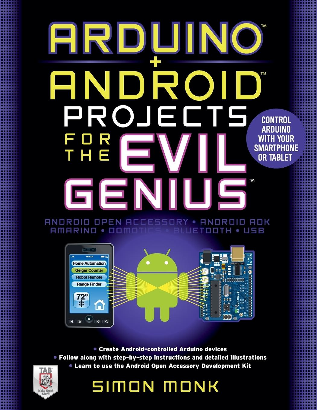 Vorderes Coverbild Arduino + Android Projects for the Evil Genius