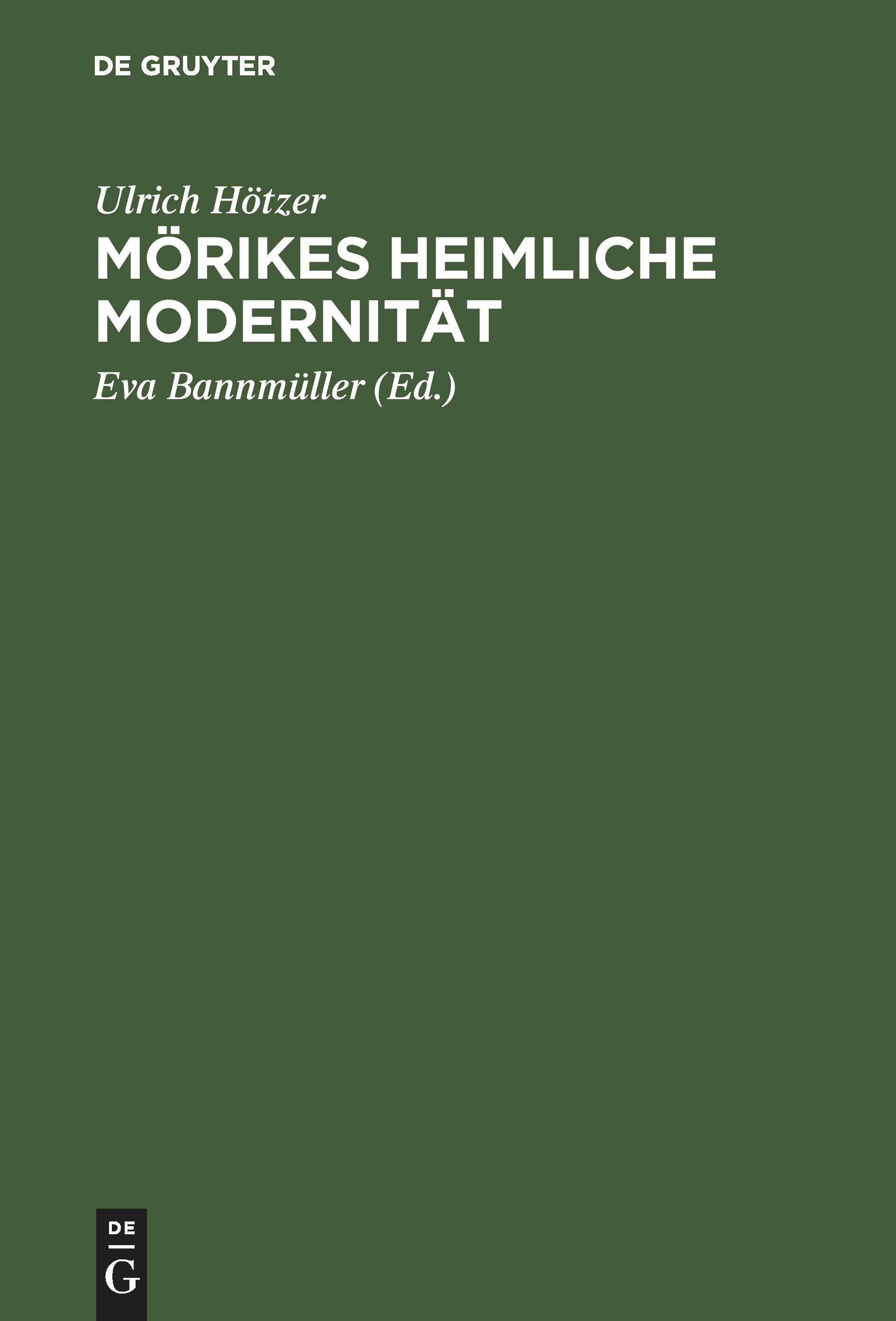 Vorderes Coverbild Mörikes heimliche Modernität