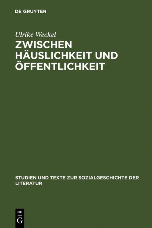 Vorderes Coverbild Zwischen Häuslichkeit und Öffentlichkeit