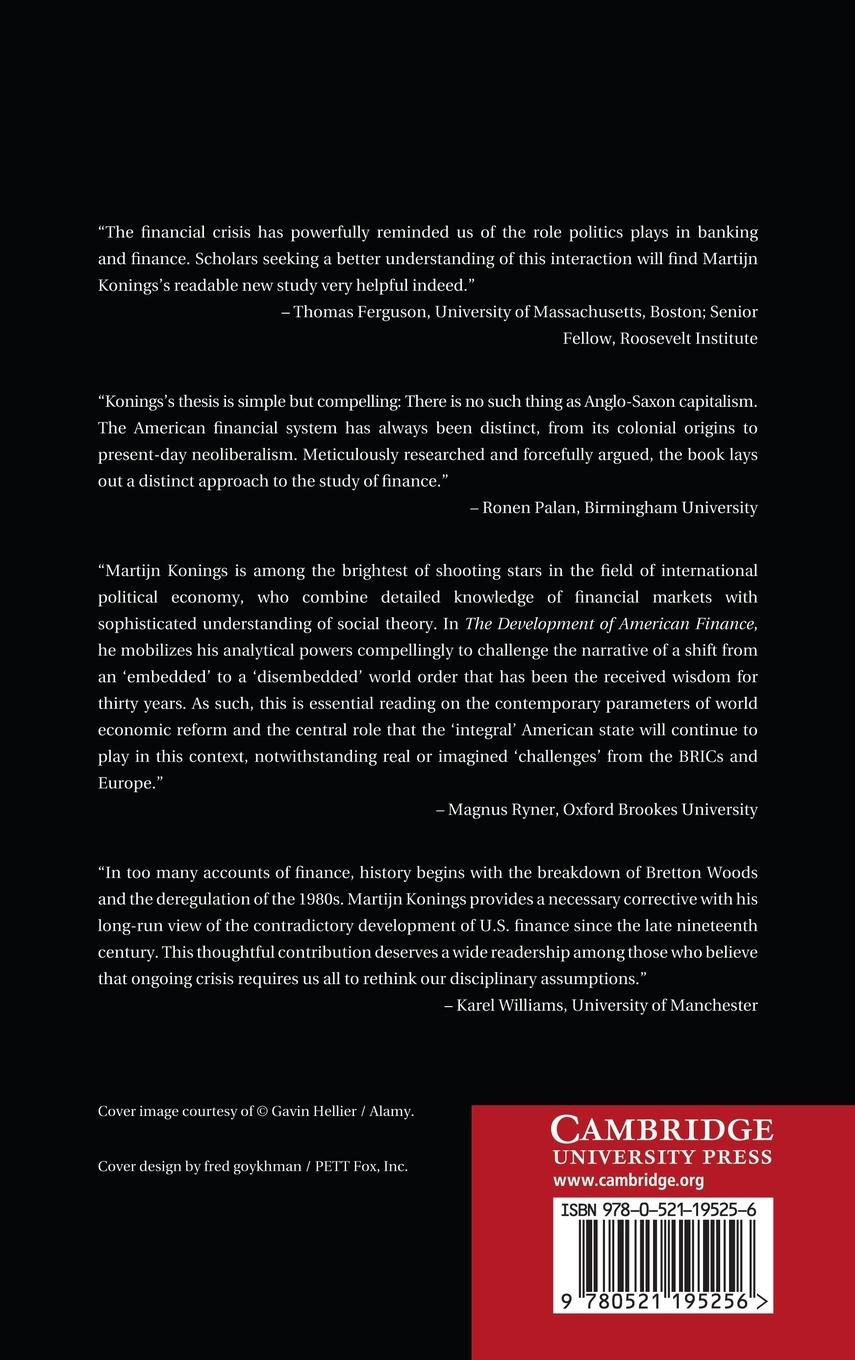 Rückseitencover The Development of American Finance