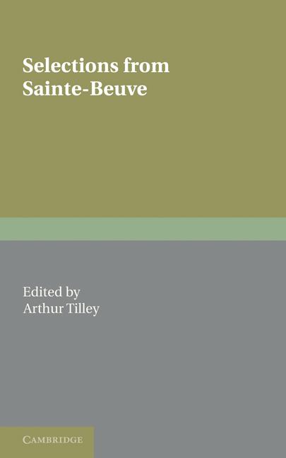 Vorderes Coverbild Selections from Sainte-Beuve