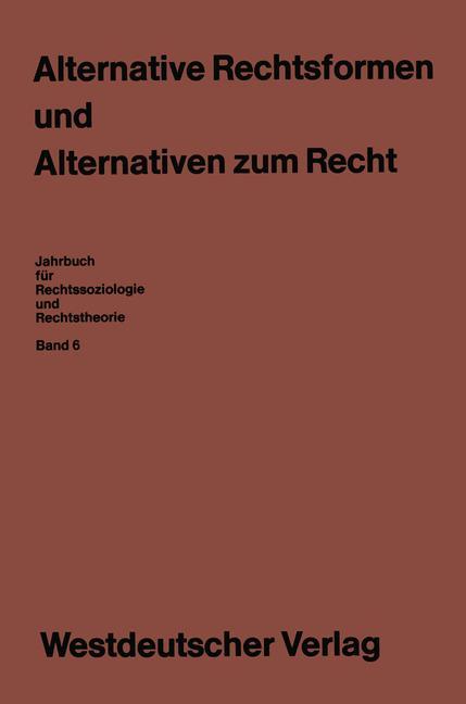 Vorderes Coverbild Alternative Rechtsformen und Alternativen zum Recht