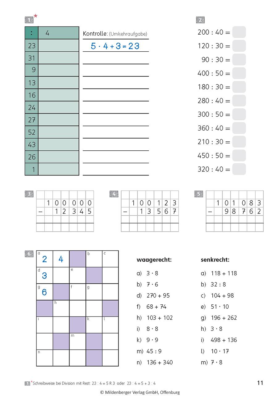 Beispielinhalt (Bild) Mathematik 5. Das Übungsheft  Neubearbeitung