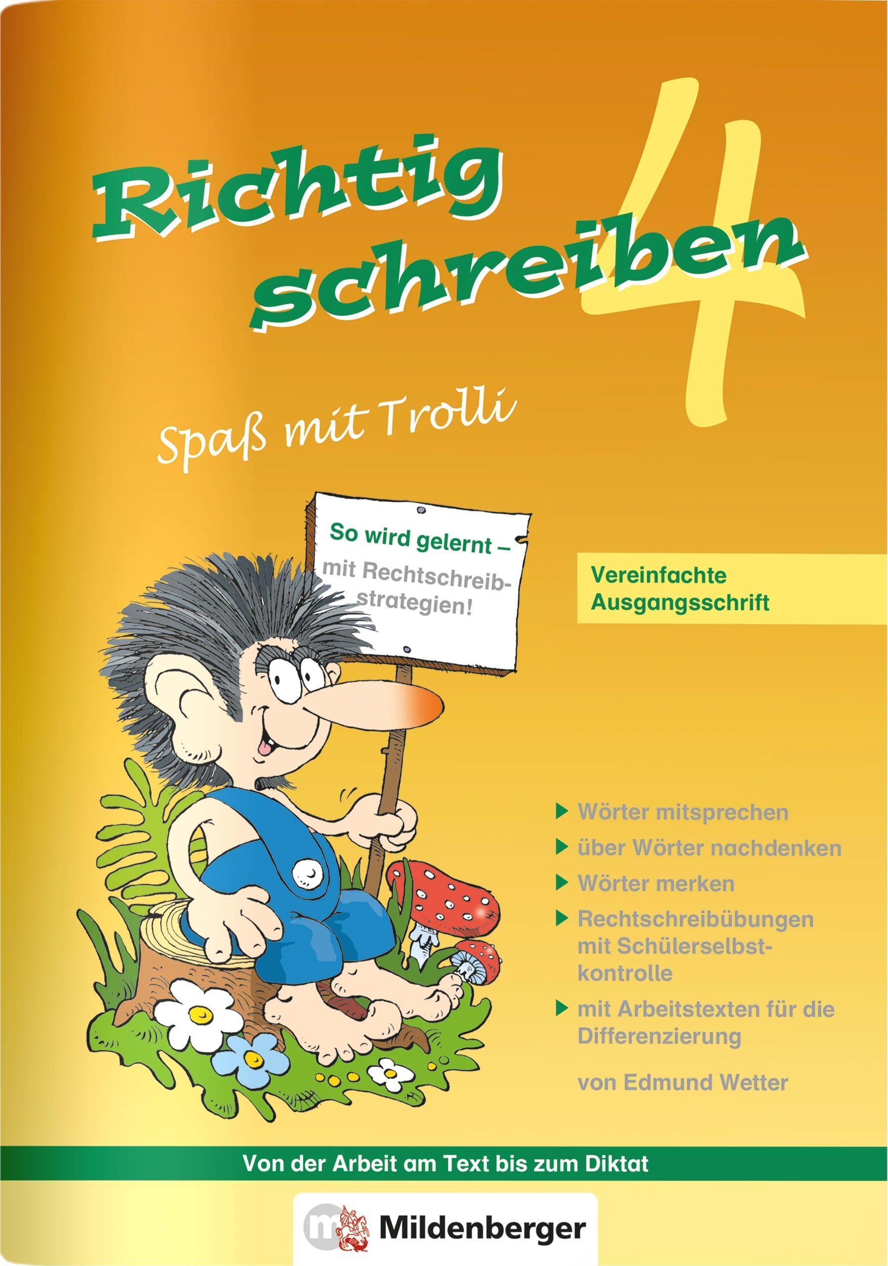 Vorderes Coverbild Richtig schreiben - Spaß mit Trolli, 4. Schuljahr