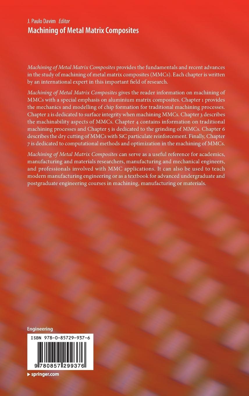 Rückseitencover Machining of Metal Matrix Composites