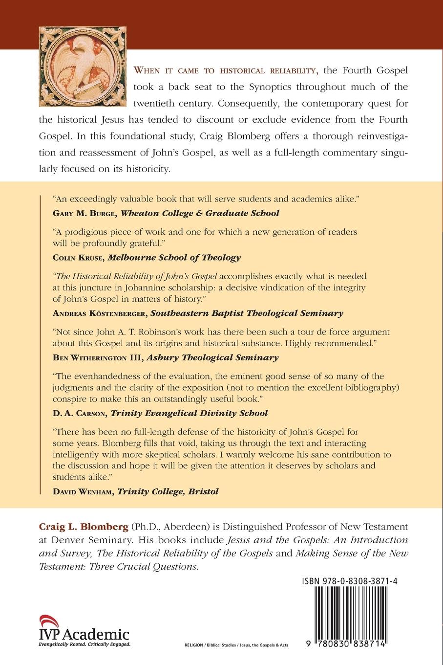 Rückseitencover The Historical Reliability of John's Gospel