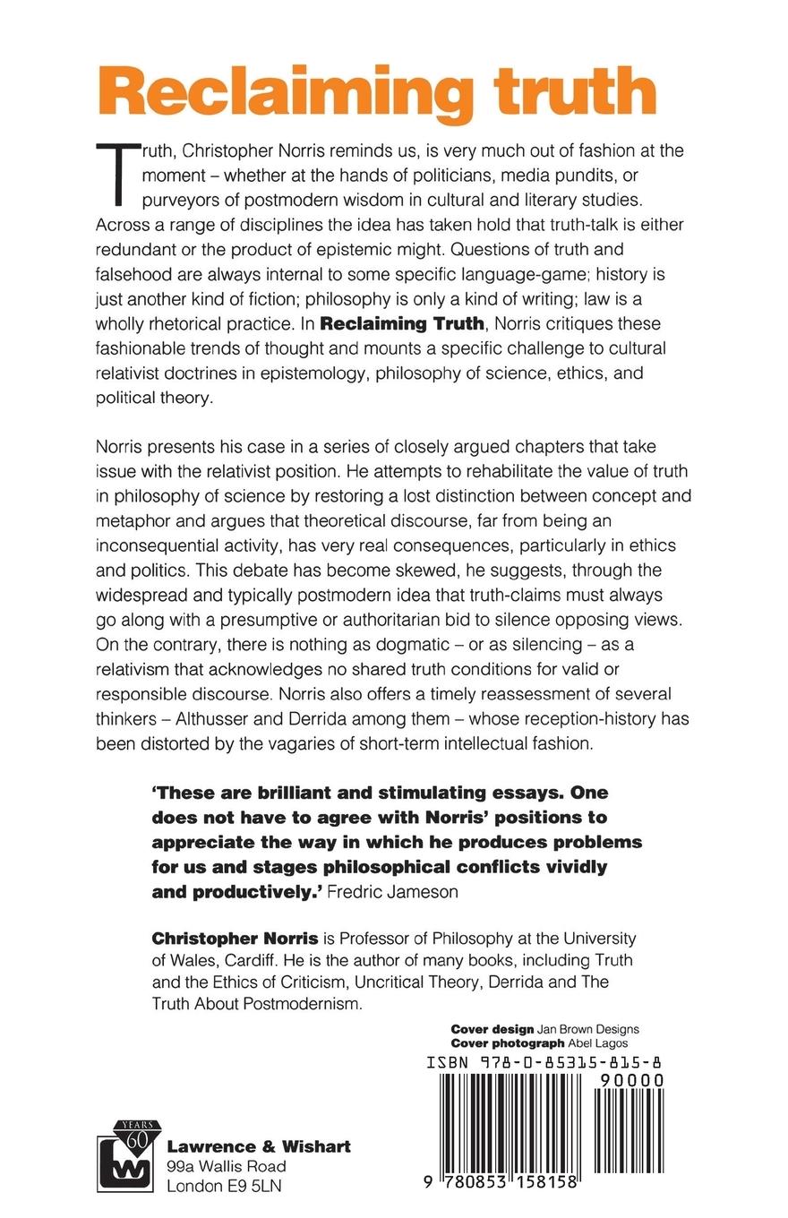 Rückseitencover Reclaiming Truth