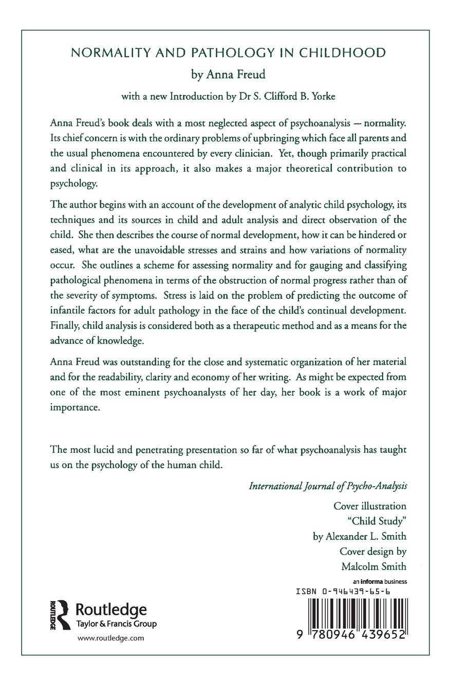 Rückseitencover Normality and Pathology in Childhood