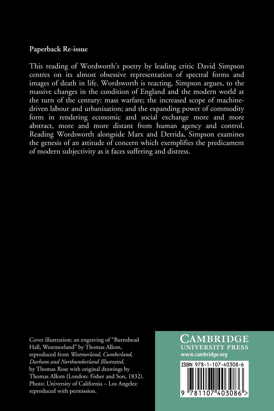 Rückseitencover Wordsworth, Commodification, and Social Concern