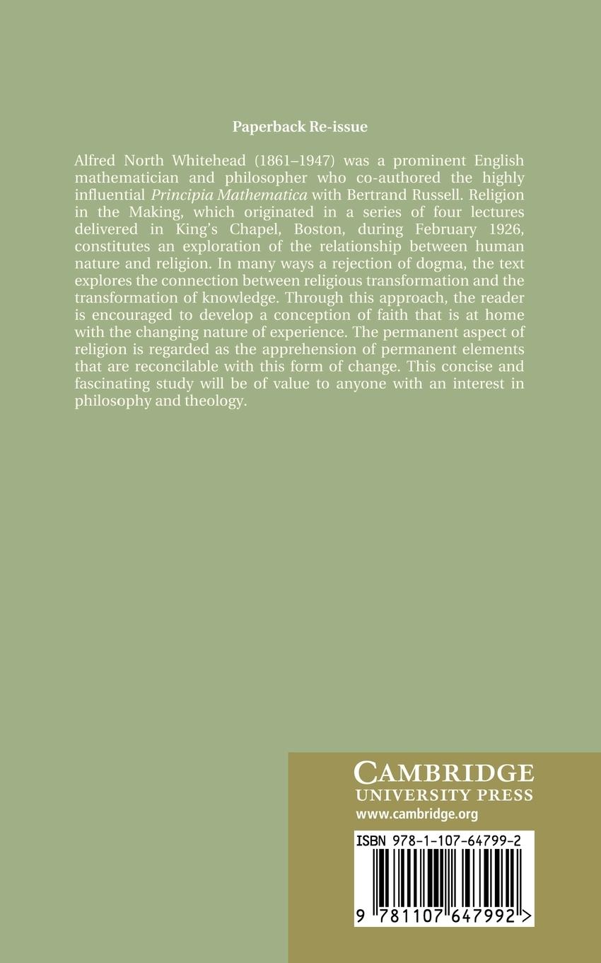 Rückseitencover Religion in the Making