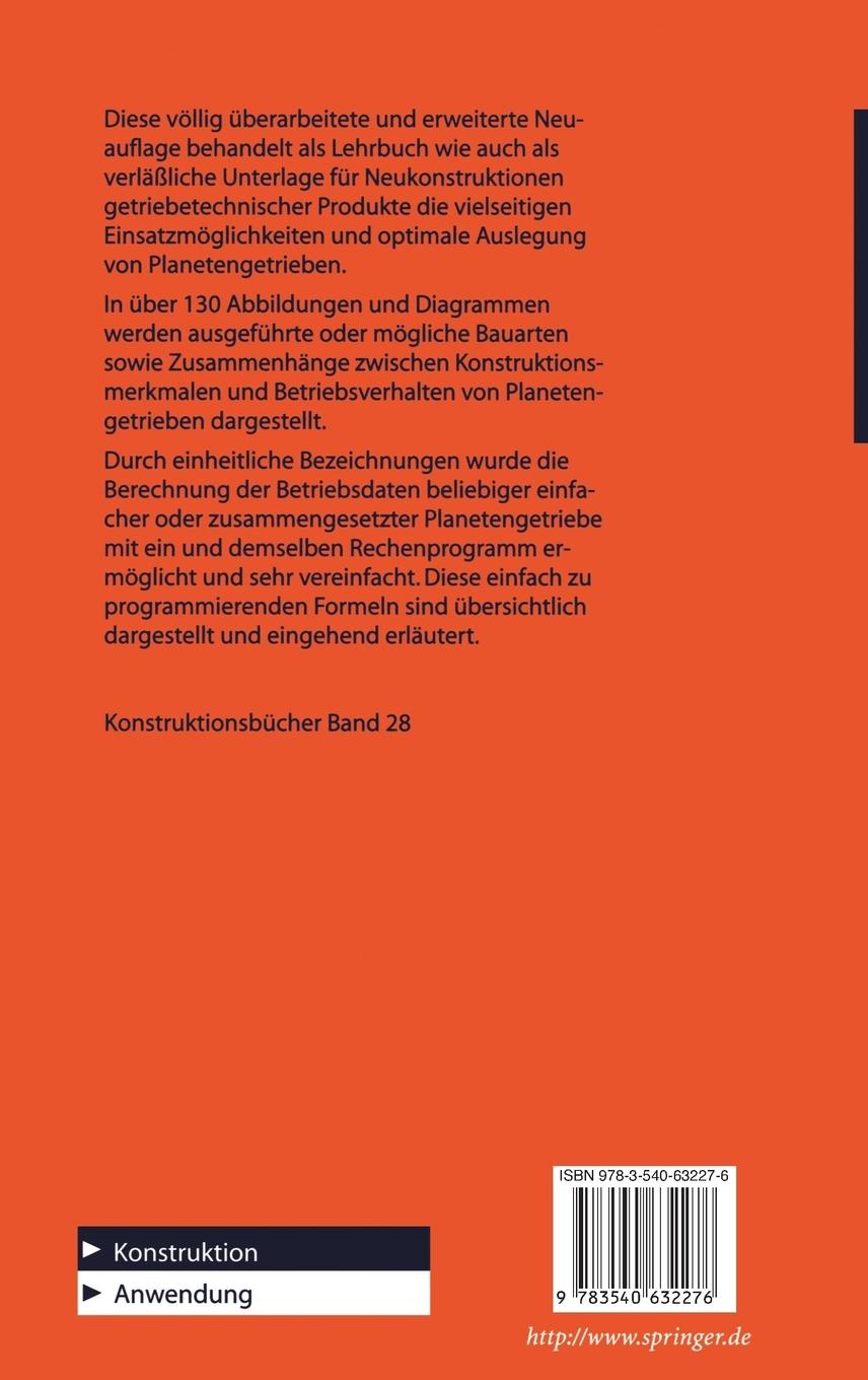 Rückseitencover Die Umlaufgetriebe