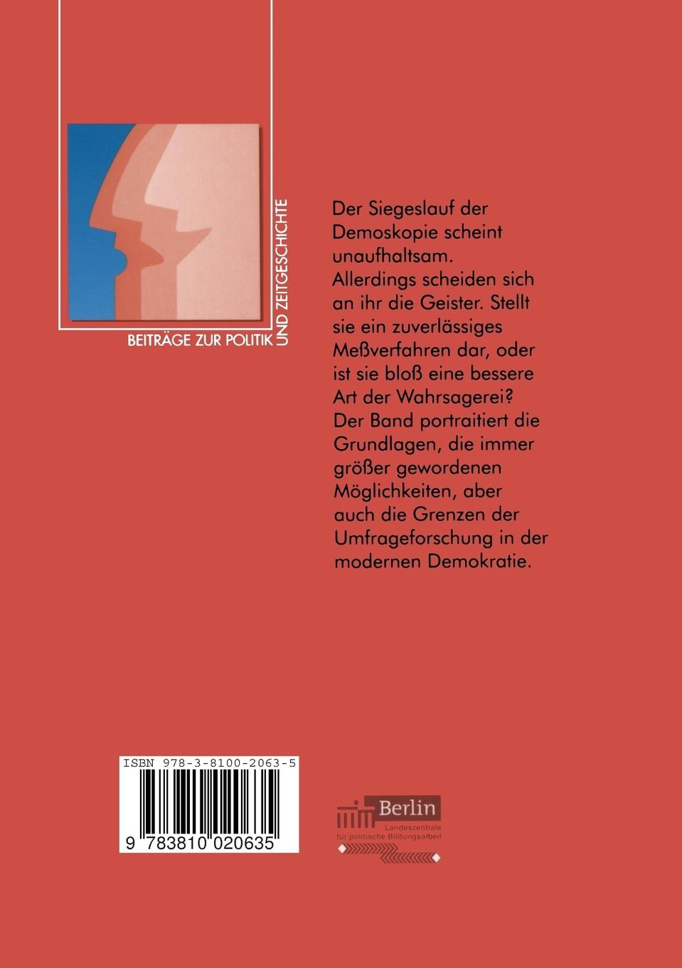 Rückseitencover Öffentliche Meinung und Demoskopie