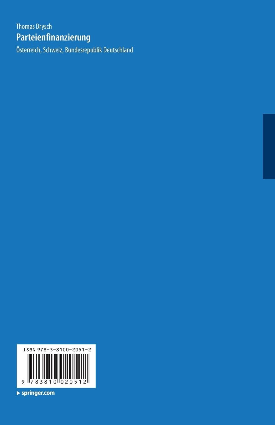 Rückseitencover Parteienfinanzierung