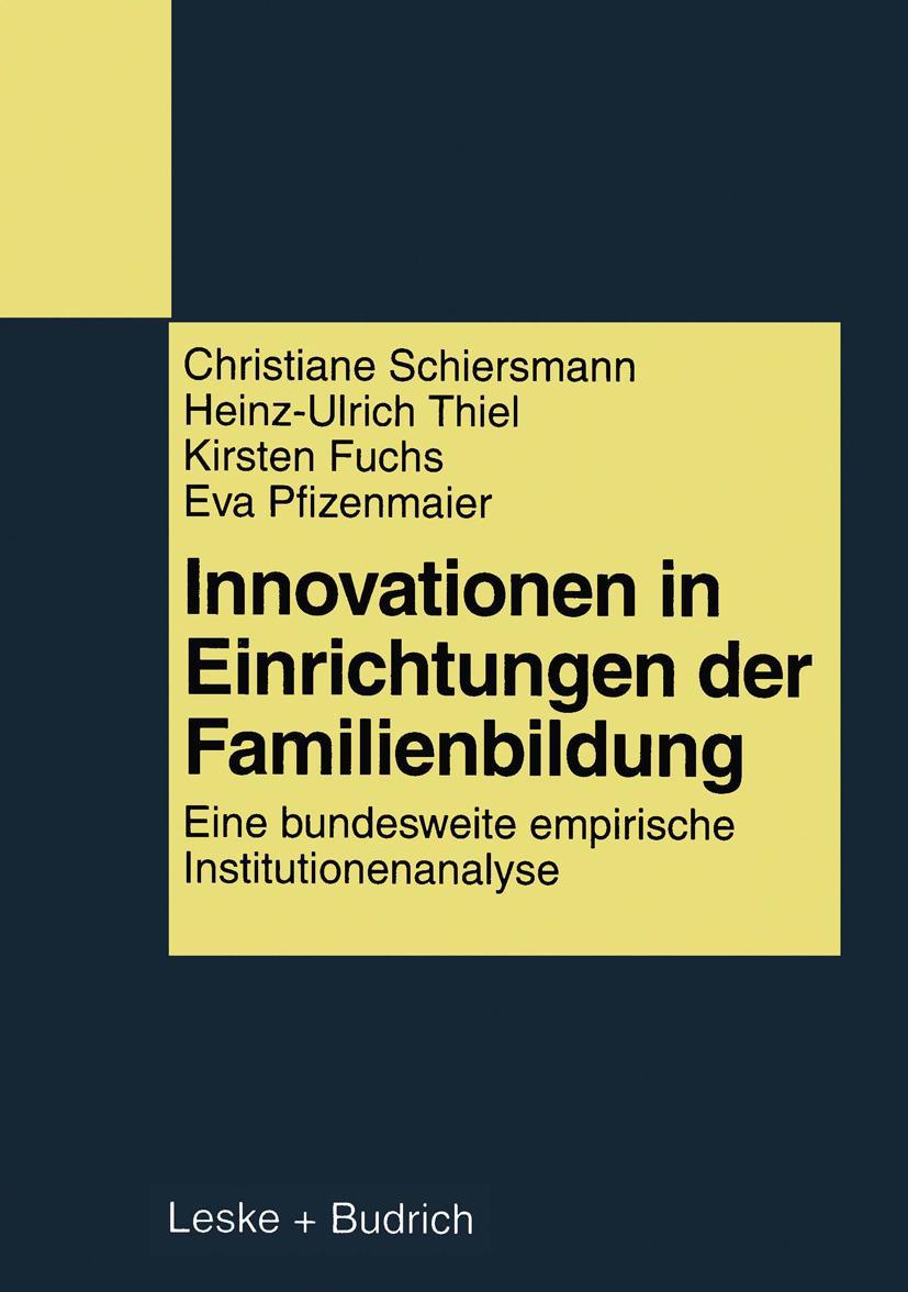 Vorderes Coverbild Innovationen in Einrichtungen der Familienbildung