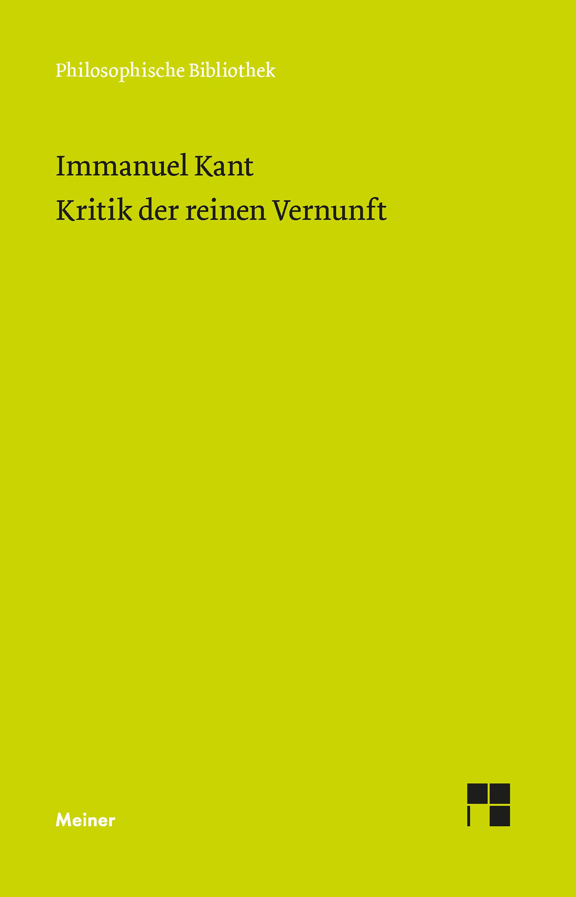 Vorderes Coverbild Kritik der reinen Vernunft