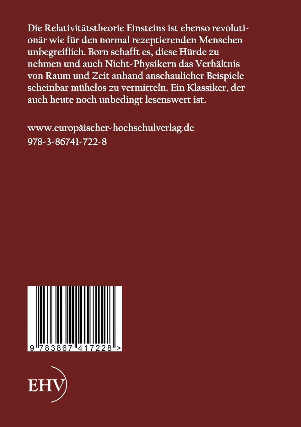 Rückseitencover Die Relativitätstheorie Einsteins und ihre physikalischen Grundlagen