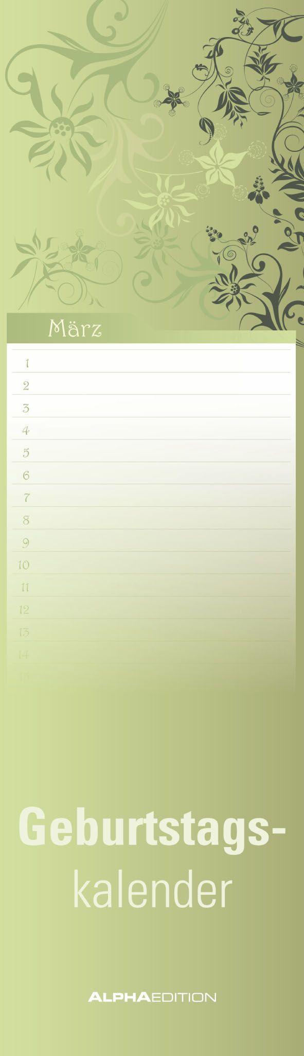 Vorderes Coverbild Geburtstagskalender Floral mini immerwährend