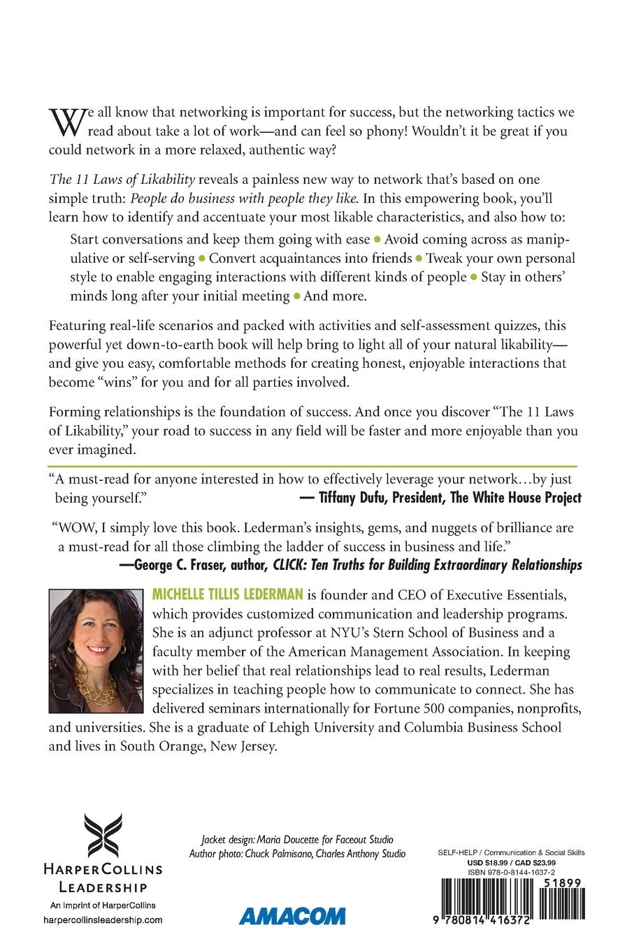 Rückseitencover The 11 Laws of Likability