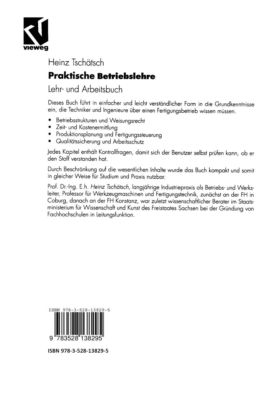 Rückseitencover Praktische Betriebslehre