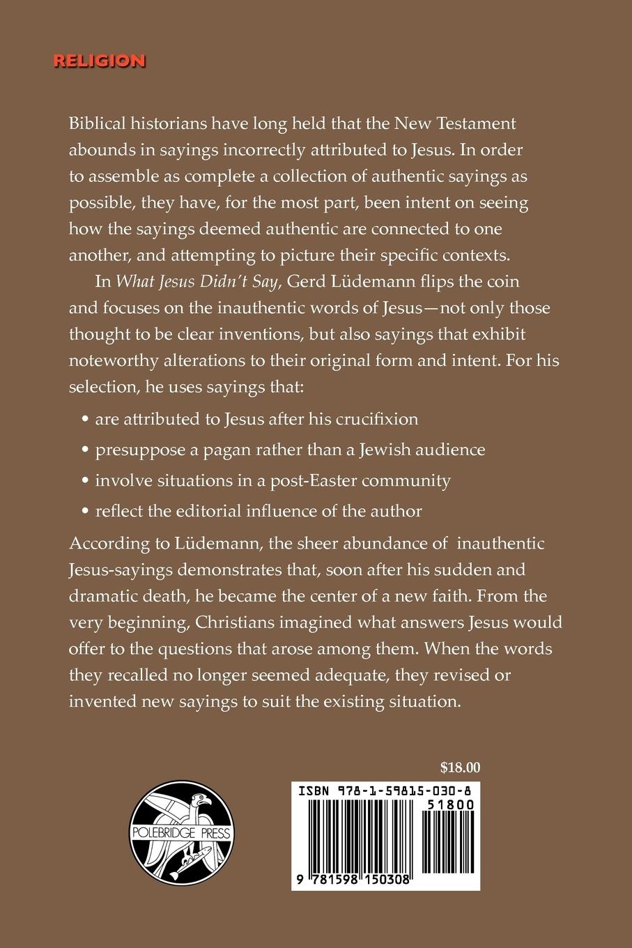 Rückseitencover What Jesus Didn't Say