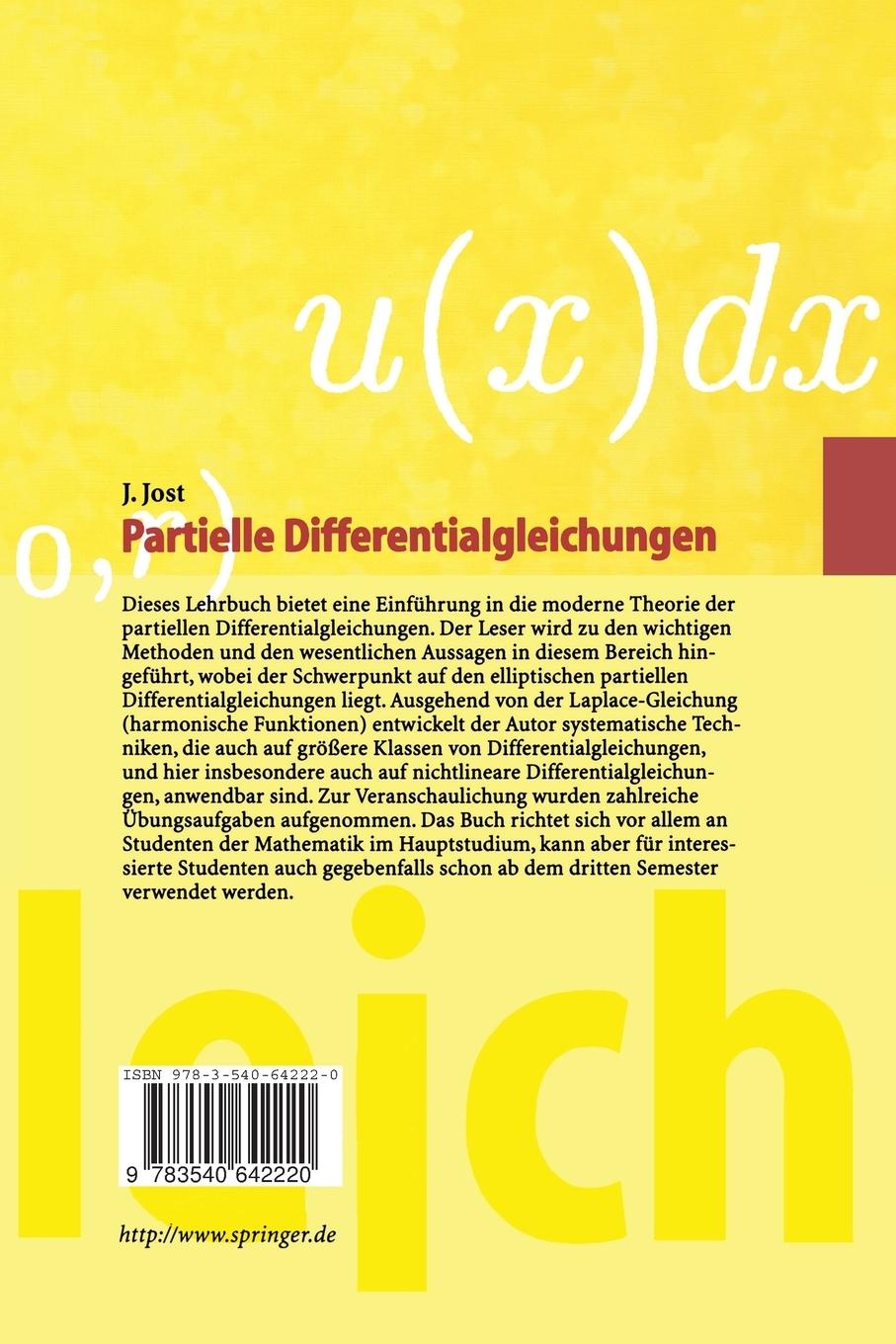 Rückseitencover Partielle Differentialgleichungen