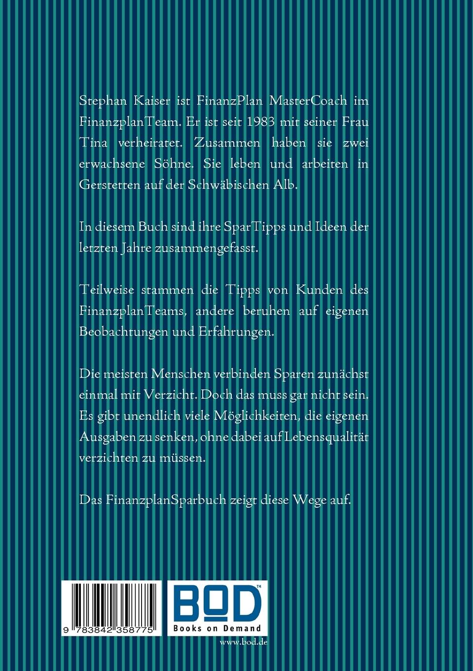 Rückseitencover Das Finanzplan Sparbuch