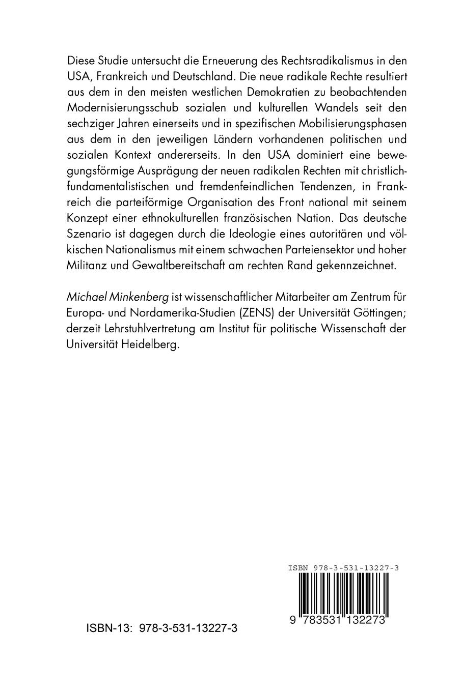 Rückseitencover Die neue radikale Rechte im Vergleich