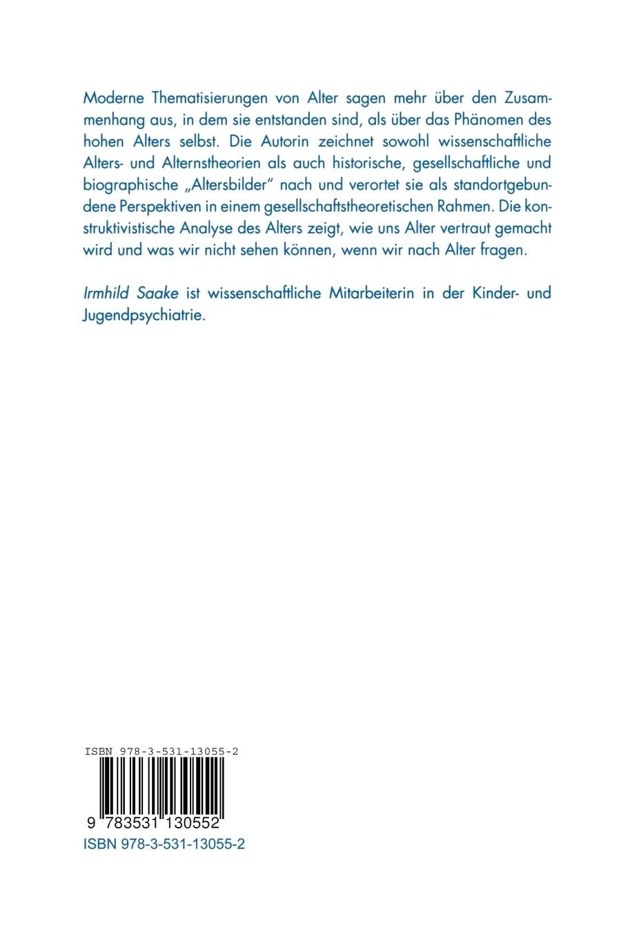 Rückseitencover Theorien über das Alter