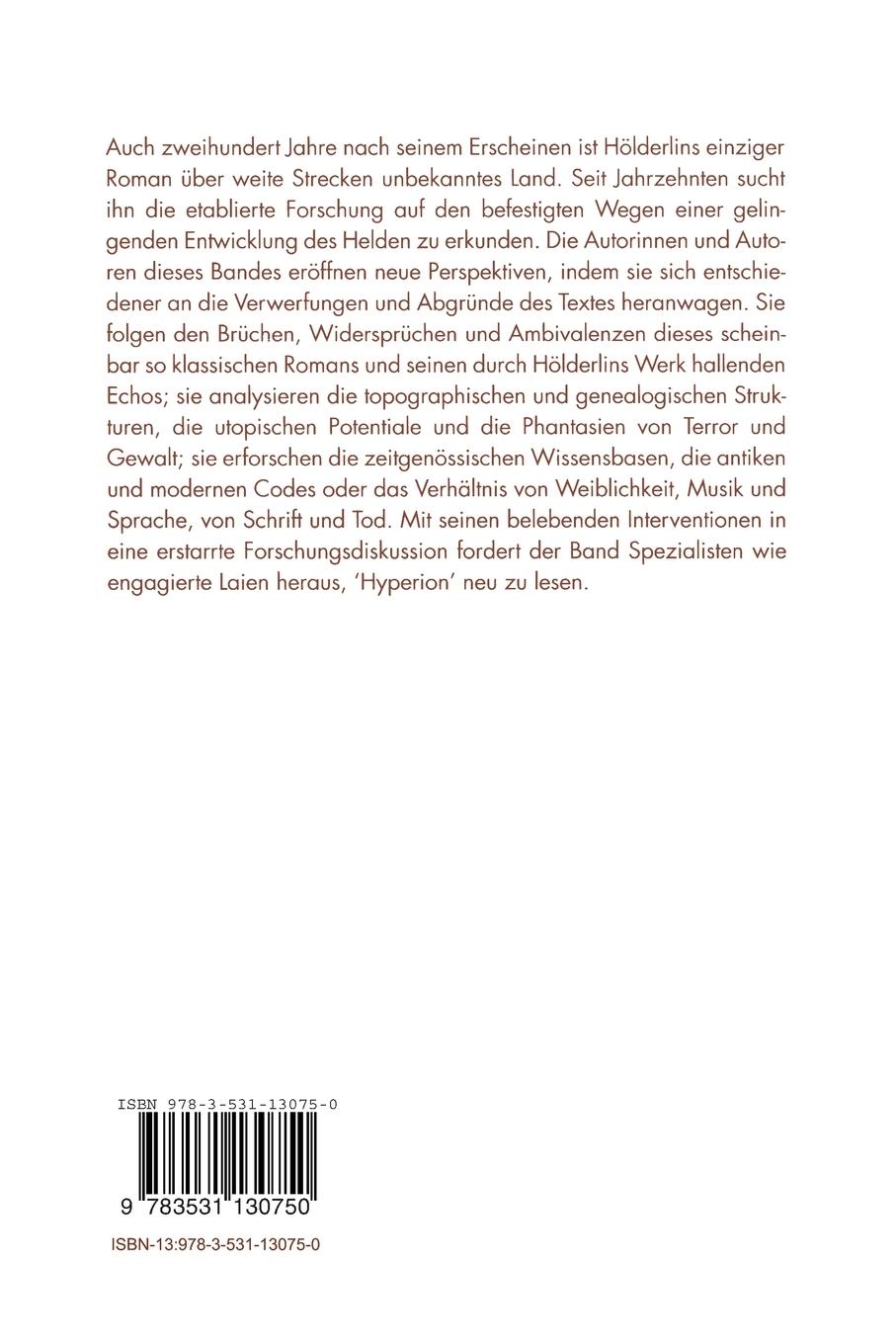 Rückseitencover Hyperion - terra incognita