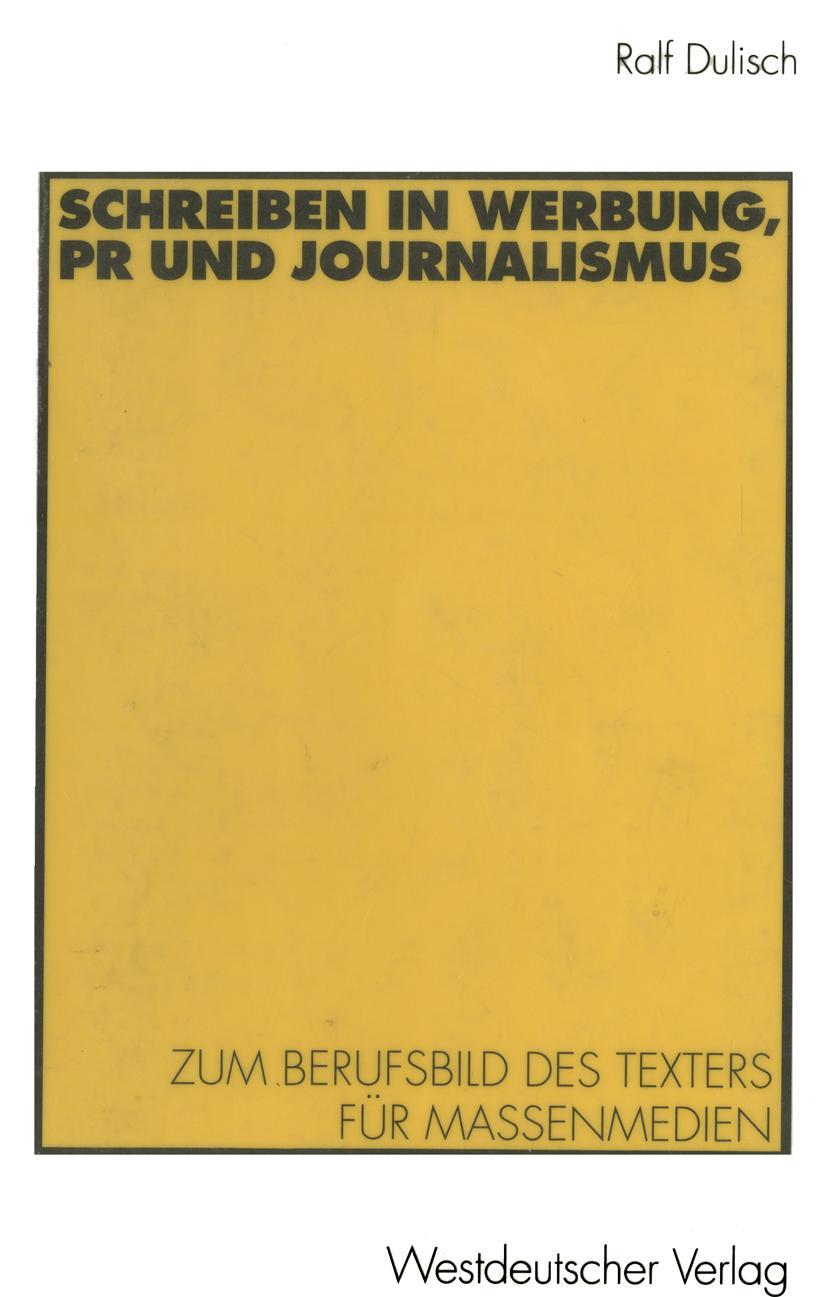 Vorderes Coverbild Schreiben in Werbung, PR und Journalismus