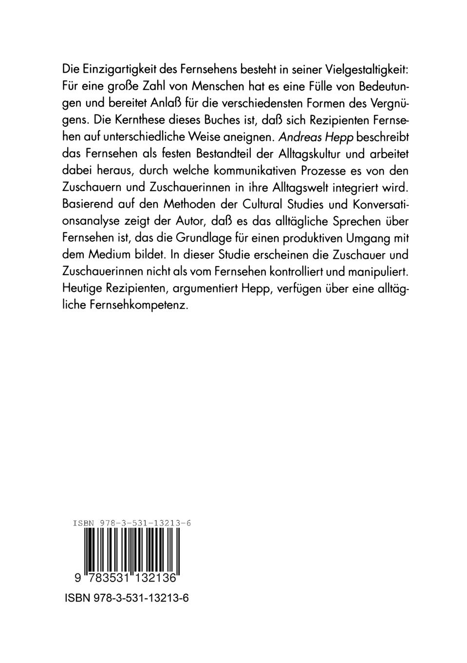 Rückseitencover Fernsehaneignung und Alltagsgespräche